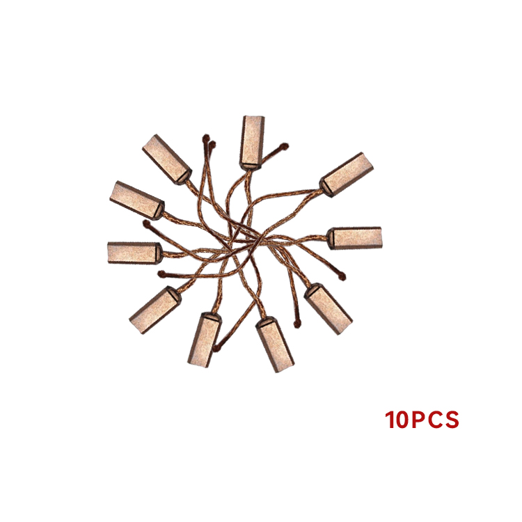 Set of carbon brushes with braided leads